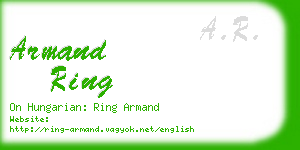 armand ring business card